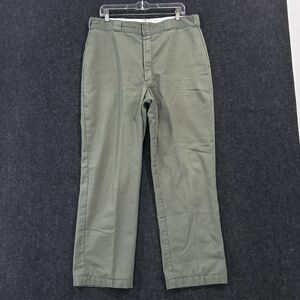 LL Bean Pants Men's 38x31 Olive Green Chino Flat Front Cotton Twill Casual